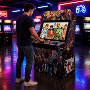 Machine de jeu vidéo d'arcade Street Fighter à monnayeur de la marque BH, en bois et acrylique - Product Image 6