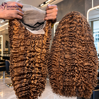 Perruque frontale en dentelle HD 13x4 en cheveux humains vierges Remy, ondulations profondes, sans colle, pré-épilée, brun chocolat, longue, pour femmes noires