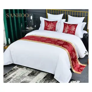 SANHOO Factory Outlet Hotel Linen Bed Sheet 6 pcs Egyptian Cotton Sheets Set Hotel Textile