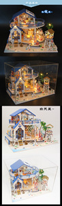 DIY Cottage Blue Sea Legend, modèle de maison en bois fait main, kit de construction, modèle de villa, jouet de décoration, cadeau exquis - Product Image 6