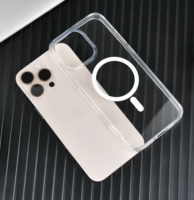 Étui de téléphone magnétique transparent avec logo personnalisé pour iPhone 16 15 14 13 Pro Max étuis de téléphone portable avec chargeur transparent antichoc