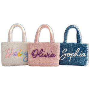<b>Personalised</b> Plush Tote <b>Bag</b> for Kids, Winter Furry Case for Women, Fuzzy Hand <b>Bag</b> with Name, Custom <b>Gift</b> for Birthday - Product Image 1