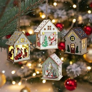 Adornos Navideños de Madera en Oferta, Casitas Coloridas para Decorar el Árbol de Navidad, Adornos Colgantes para el Árbol de Navidad - Product Image 1