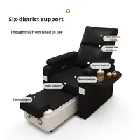 Fauteuil de manucure et pédicure électrique inclinable en cuir réglable avec massage, sans tuyau, noir, salon de manucure en Chine, mobilier de spa pour les pieds