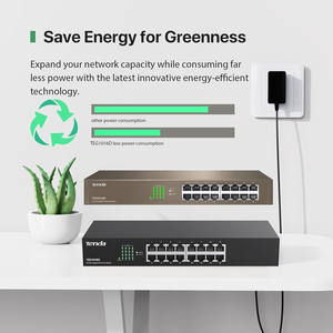 <span class=keywords><strong>Tenda</strong></span> TEG1016D มินิสวิตช์กิกะบิต16พอร์ตสวิตช์อีเธอร์เน็ตแร็คเมาท์สวิตช์อีเธอร์เน็ตปลั๊กแอนด์เพลย์สวิตช์เครือข่ายไร้พัดลม & ดีไซน์โลหะ - Product Image 3