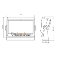 Video mobil dasbor AHD CVBS Digital 12V 24V 32V Monitor mobil 7 inci layar LCD