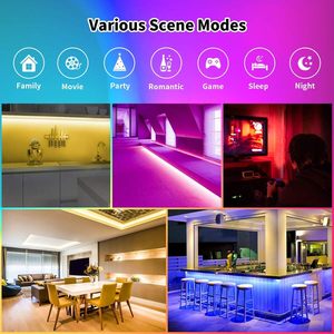 Bande LED intelligente 12V contrôlée par application ou Wi-Fi, 5050 2835 RGB COB / Bande lumineuse LED / Ruban LED - Product Image 5