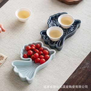 Plato de Frutas para Abundancia Anual, de Cerámica, Forma Irregular, de Porcelana, para Aperitivos, para Bodas y Ocasiones Especiales - Product Image 5