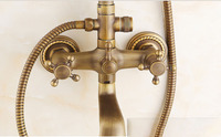 Kit combiné mural pour salle de bain Ensemble de douche rétro Ensemble de robinet de douche thermostatique avec pommeau de douche pluie