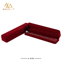 Webest – boîte à bijoux de luxe personnalisée en velours rouge, vente en gros avec boîte à bagues en velours, boîte en velours pour invitation de mariage