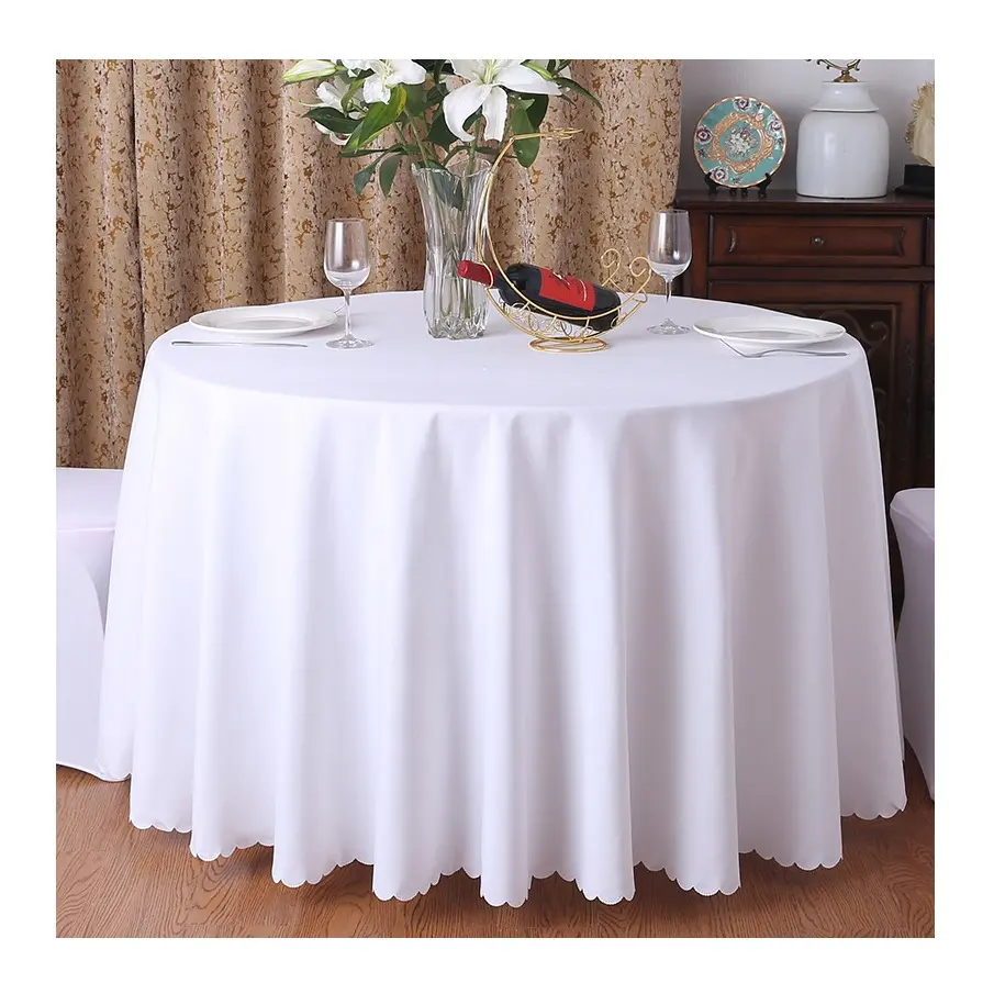 HOT SALE LONGSUN Wholesale Decorative Wedding Table Cloth Polyester Round Table Cloth