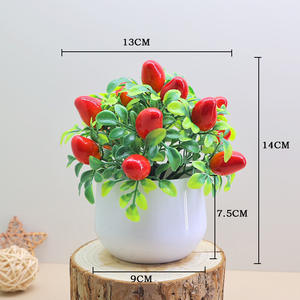 Nueva simulación de planta de fruta en maceta cereza melocotón naranja manzana frutas planta fruta falsa bonsái interior sala de estar decoración de escritorio - Product Image 3