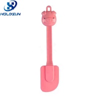 Spatule à glace et grattoir à crème en silicone de qualité alimentaire, résistant à la chaleur, au design cochon mignon, pour la pâtisserie et la cuisine