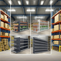 Étagères gondoles double face sur mesure de haute qualité, OEM ODM, en métal, pour supermarchés et magasins de proximité