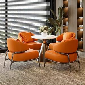 Ensemble table et chaises de luxe léger : salon d'hôtel/bureau de vente (table d'appoint ronde, table basse, fauteuil) - Product Image 3