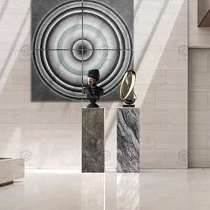 Scultura Decorativa da Pavimento per Soggiorno di Lusso Supporto Espositivo a Cubo Plinti in Marmo Naturale <span class=keywords><strong>Base</strong></span> in Pietra per Mobile TV - Product Image 3