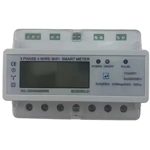 7P Three Phase Four Wire WIFI Din Rail Smart Energy Meter Without Relay