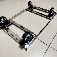 Chariot à tortue personnalisé en acier inoxydable 201, plateau basculant, quatre roues silencieuses, petit chariot à plateau plat, revêtement en poudre de qualité alimentaire