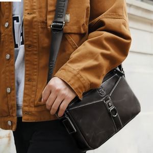 Bolso Bandolera de Cuero Genuino para Hombre, Bolso de Hombro para Portátil, Estilo Vintage, Bolso Cruzado - Product Image 2