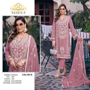 Vêtements indiens et pakistanais Faux Georgette Zarkan Costume pakistanais avec broderie Séquence Travail Dupatta - Product Image 3