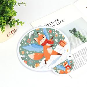 Ventilatore a mano rotondo con Logo stampato su misura flessibile pieghevole in Nylon per dischi volanti per attività promozionali all'aperto - Product Image 3