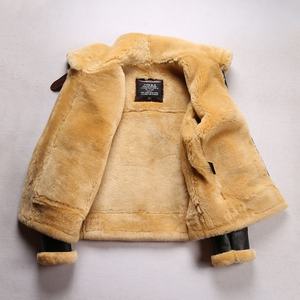 Chaqueta de piel de oveja para hombre, nuevo modelo, informal, de cuero Real, aviador, Retro, venta al por mayor - Product Image 4