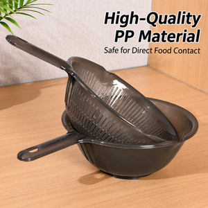 Panier égouttoir double couche en PP pour fruits et légumes avec poignée, passoire de cuisine transparente - Product Image 1