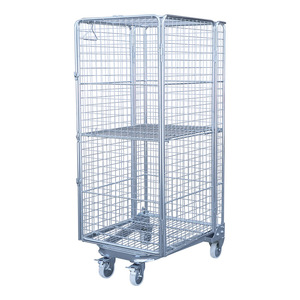 Trường hợp Carter OEM thép mạ kẽm hộp cuộn <span class=keywords><strong>container</strong></span> ráp dây lưới gấp xe đẩy giỏ hàng cho lưu trữ - Product Image 4