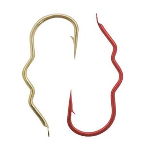 Thiết kế mới 1 #2 #3 #4 #5 #6 #7 #8 #9 #10 #11 #12 #13 #14 # tùy chỉnh Carbon thép gai Worm Hook lure Bass Móc Câu Cá - Product Image 1