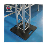 Meilleures Ventes : Cabine DJ portable en treillis carré, pliable, en alliage d'aluminium, avec support d'enceinte double couche, barre supérieure et table d'événement