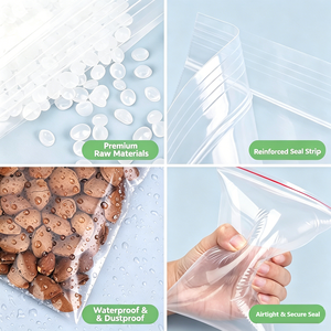Penjualan Langsung Pabrik Grosir Kantong Plastik PE Transparan Tahan Air dengan Ziplock untuk Kemasan Makanan, Menerima Cetak Kustom - Product Image 2