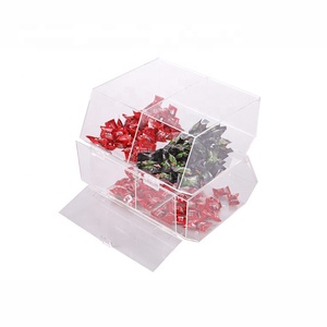 Stackable clear acrylic candy dispenser bins candy display boxes for wholesale