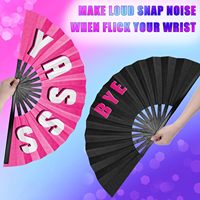 Grand éventail pliant de 33cm-Parfait pour les femmes et les hommes Tissu en plastique et nylon durable-Idéal pour les festivals, les cadeaux et l'artisanat