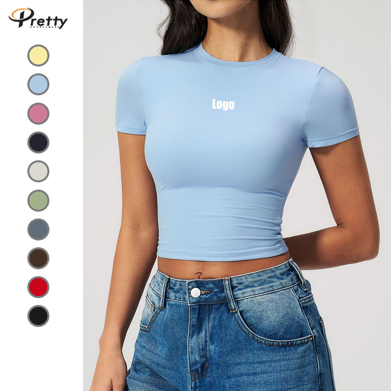 Casual Versatile Slim Fit Quick-Dry Fitness Top Yoga Wear Running Pilates Sports T-Shirt Short Sleeve Women T-shirts