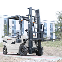 Truk Forklift Listrik 4 Roda Powston Kapasitas 3,5 Ton Bertenaga Baterai Mesin Pengangkat Material ISO CE