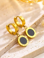 Boucles d'oreilles pendantes en forme de chiffres romains, acier inoxydable, autres plaquages, cadeau tendance pour elle