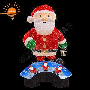 Sculptures lumineuses de Noël LED de haute qualité pour extérieur, motif Père Noël et Mère Noël, décorations festives pour jardin et centre commercial - Product Image 5