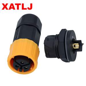 Разъем XATLJ <span class=keywords><strong>2</strong></span>-контактный круглый, водонепроницаемый IP67, 300В 20А, авиационный штекер-розетка, панельный монтаж, 3P, сплав - Product Image 4