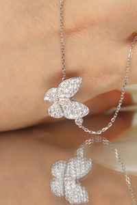 Collar con Colgante de Diamante Moissanite en Forma de Mariposa, Cadena de Plata de Ley 925, Joyería para Regalo de Boda o Fiesta - Product Image 2