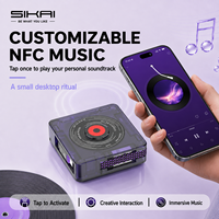 Câble de charge USB-C rétractable Energyfort DISC pour disques vinyles avec fonction NFC Tap to Play, logo personnalisé, organiseur de câbles portable