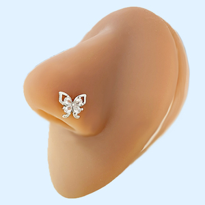 Gaby, anillo de Nariz de Acero quirúrgico chapado en oro de acero inoxidable, Piercing para tabique con clicker Rosa plateado, joyería bonita, colgante a granel para regalo - Product Image 6