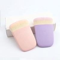 Outil Cosmétique Vente en Gros Kabuki Flat Blush Pinceau Plat Polyvalent Pinceau de Maquillage Rose Violet pour Fond de Teint Liquide