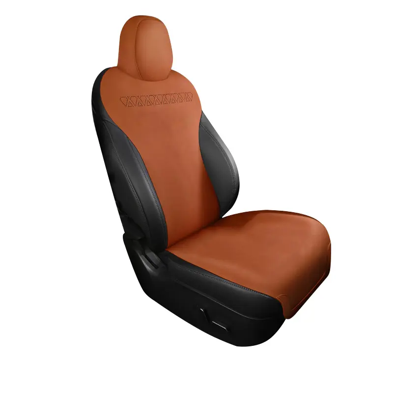 Lederen In Oranje Luxe Pu Lederen Full Set Auto Seat Cover Voor Luxe Auto 'S Voor Tesla Model Y