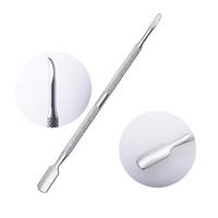 Pousse-cuticules double embout en acier, éliminateur de peaux mortes, nettoyeur de manucure, outil de soin des ongles, tout pour kit de manucure NAT011