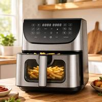 Four à Friture Sans Huile 8L à Usage Quotidien, Cuisinière Faible en Gras, Personnalisable avec Logo, Kit de Nettoyage Facile, Cuisson Rapide, Écran Tactile LED
