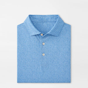 เสื้อโปโลกอล์ฟสีทึบสำหรับผู้ชายเสื้อกีฬาเบาแนววินเทจทรงหลวมพิมพ์ลายไม่หดโลโก้ - Product Image 1