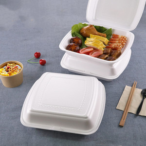 Disposable foam lunch box hamburg alternatives Burger packing box for food Burger Biodegradable Fast Food takeout Container