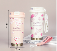 Tasse à café 550ml poignée de bouteille d'eau en acier inoxydable logo personnalisé Thermol tasse de boisson de voyage à double paroi tasse d'affaires