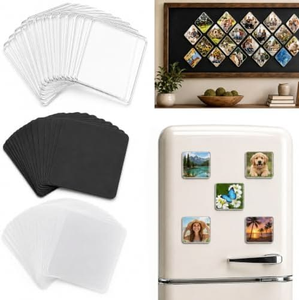 Aimant de réfrigérateur personnalisé en acrylique avec photo et texte imprimés, aimant carré pour réfrigérateur, idéal pour les magasins de cadeaux - Product Image 2