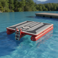 Plateforme flottante gonflable pour la pêche, chenille de sauvetage gonflable géante (8 mètres) avec moteur pour les situations de sauvetage aquatique